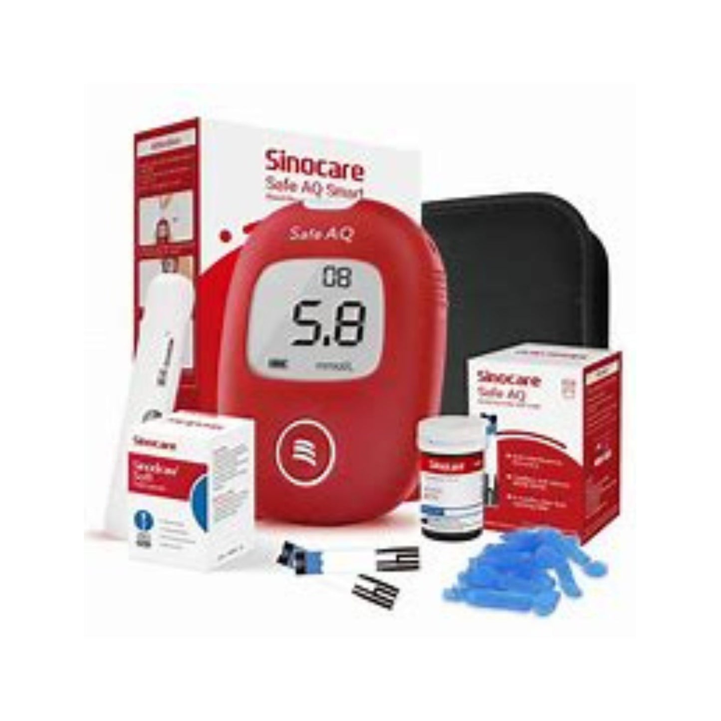 SINOCARE Safe AQ Smart Blood Glucose Monitoring System With 50 tes& Strips And Lancets