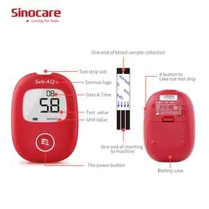 SINOCARE Safe AQ Smart Blood Glucose Monitoring System With 50 tes& Strips And Lancets