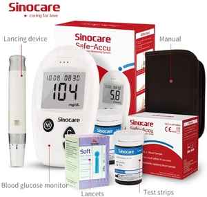 SINOCARE Safe Accu Blood Glucose Monitoring System With 50 tes& Strips and Lancets