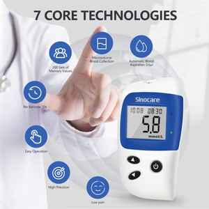 SINOCARE Safe Accu 2 Blood Glucose Monitoring System With 50 tes& Strips and Lancets