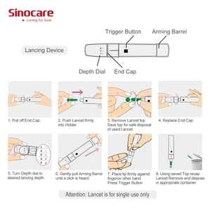 SINOCARE Safe AQ Smart Blood Glucose Monitoring System With 50 tes& Strips And Lancets